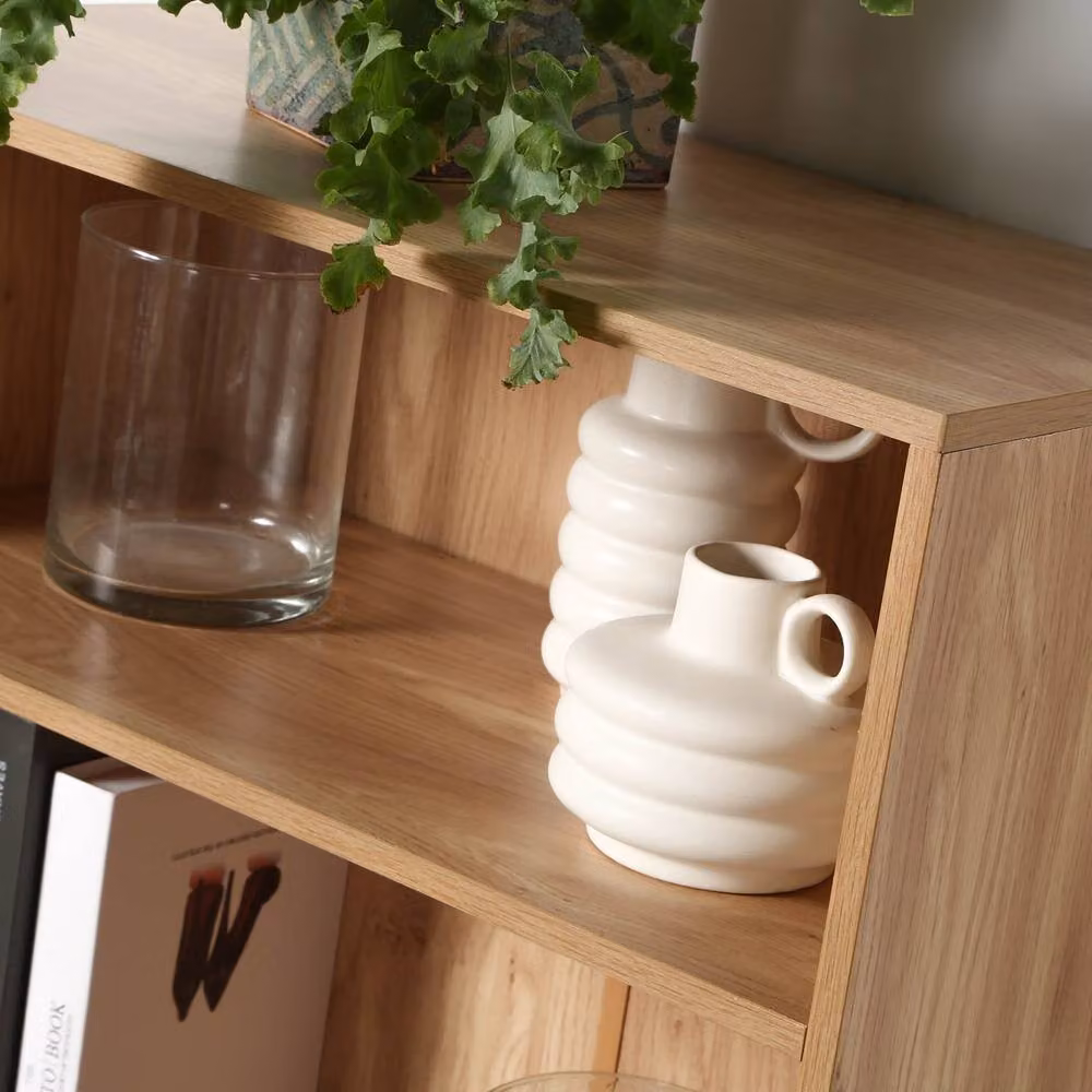 CALICOSY MODU 3-Tier Shelf and 2-Door Storage Unit in Natural – 8
