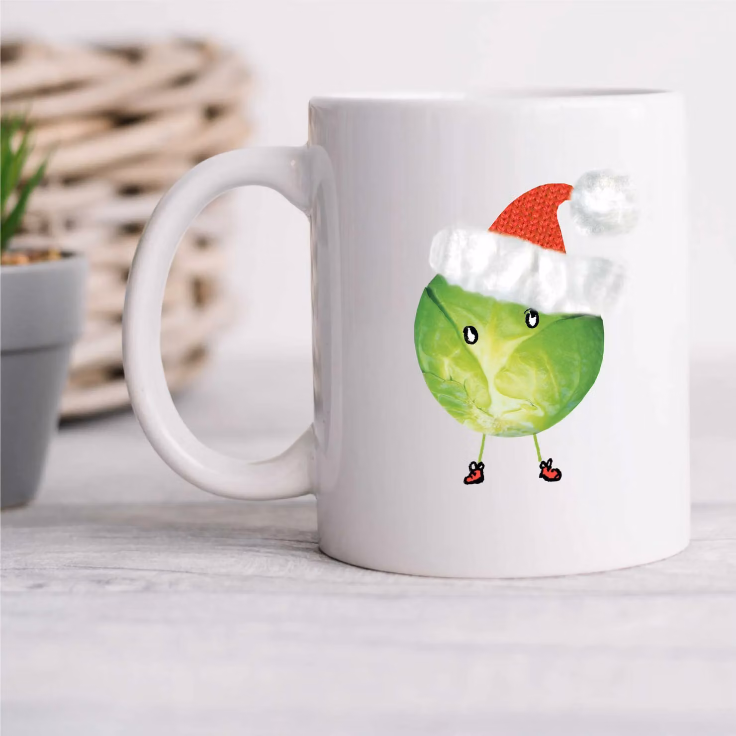60 SECOND MAKEOVER Sprout Santa Hat Ceramic Mug in White – 2
