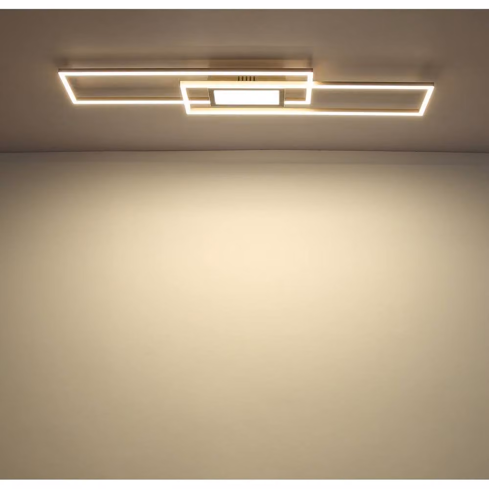 Netlighting Saunders Twin Rectangle LED Semi Ceiling Light in Beige – 2