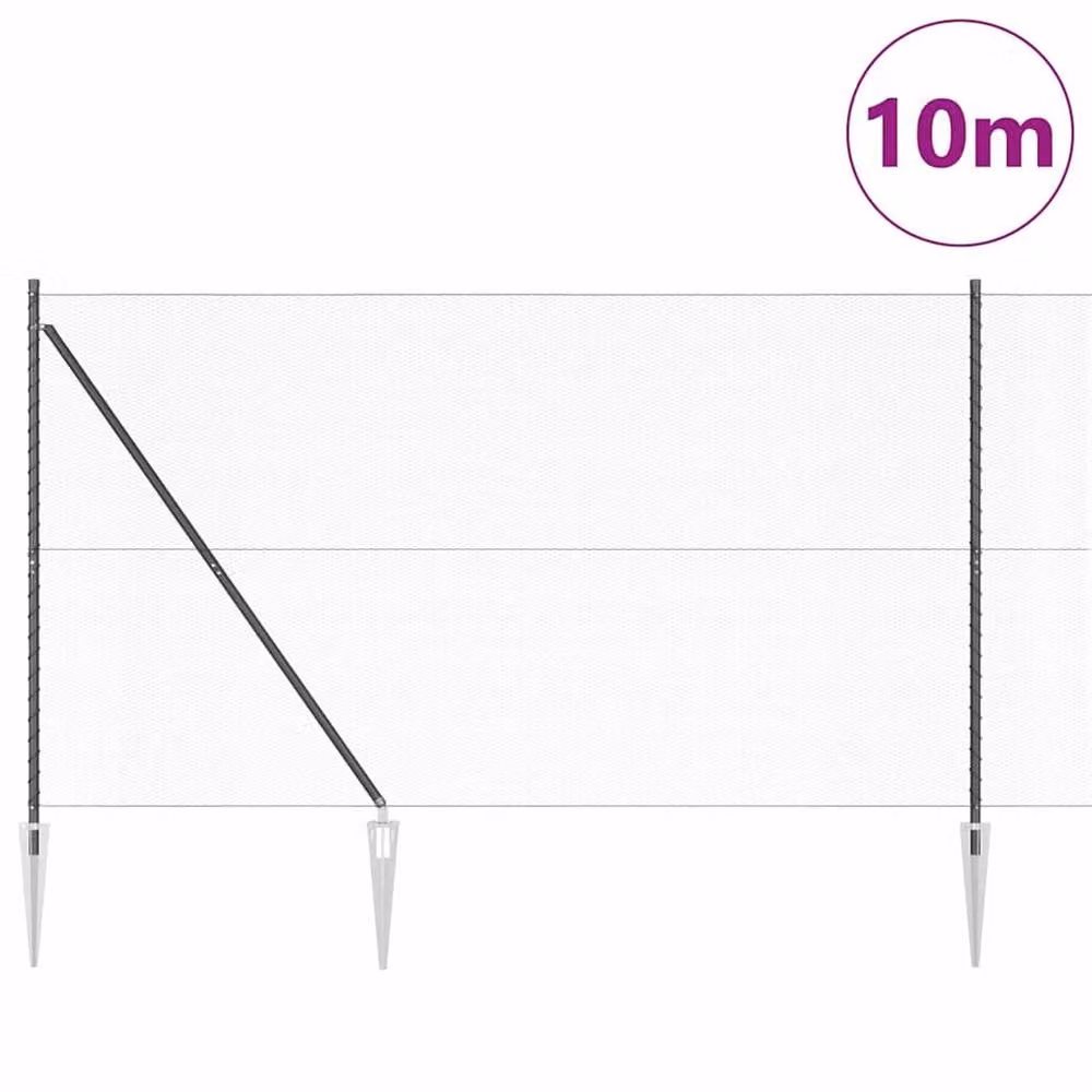 Berkfield Home Grey PVC Coated Steel Hexagon Fence, H: 1.6 m x W: 10 m – 2