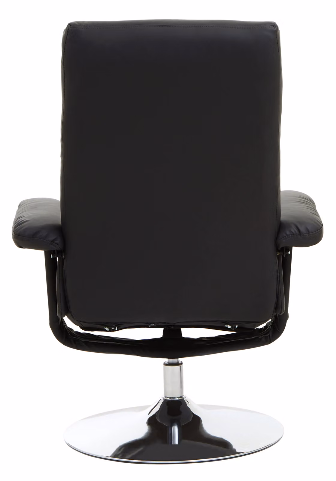 Orsina Grey and Black Leather Effect Swivel Recliner with Ottoman – 2