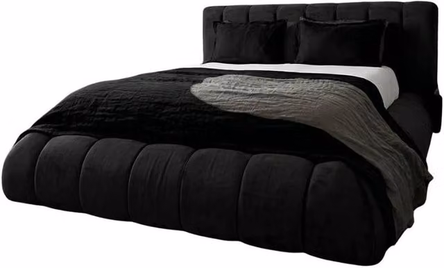 Stratus Interiors Cloud Bubble Low Platform Bed with Black Upholstered Fabric Frame, 180 x 200 cm – 1