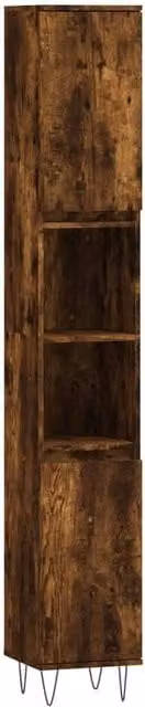 Berkfield Home Smoked Oak Bathroom Cabinet in Brown, W/D/H: 30 x 30 x 190 cm – 1