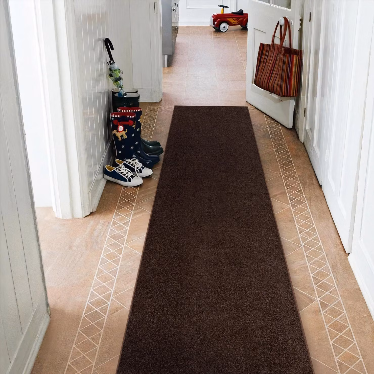 RugsX Eton 898 Runner in Brown, W: 70 cm, L: 450 cm – 3
