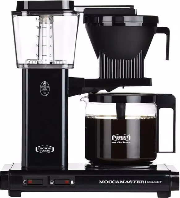 Moccamaster KBG Select Filter Coffee Machine with Glass Jug, Black, 1.25 l