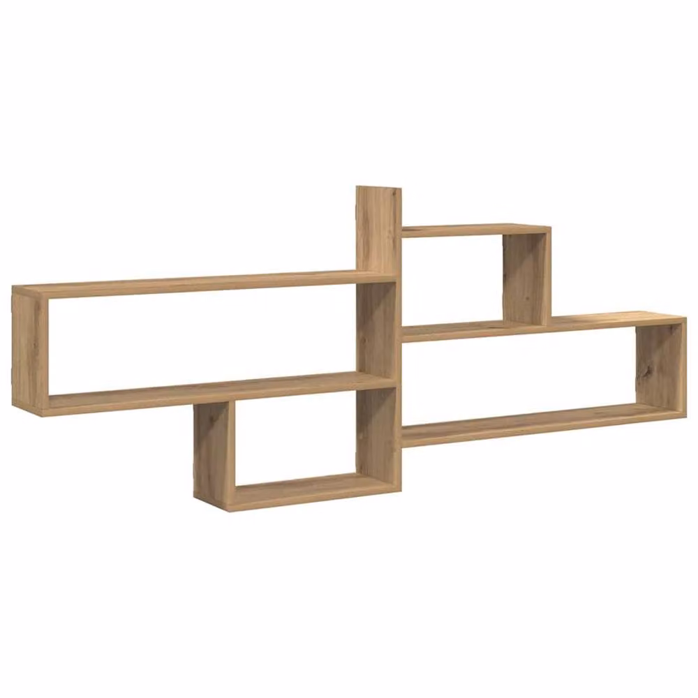Berkfield Home Artisan Oak Wall Shelf, Brown, W: 167.5 cm, H: 68 cm, D: 18 cm – 2