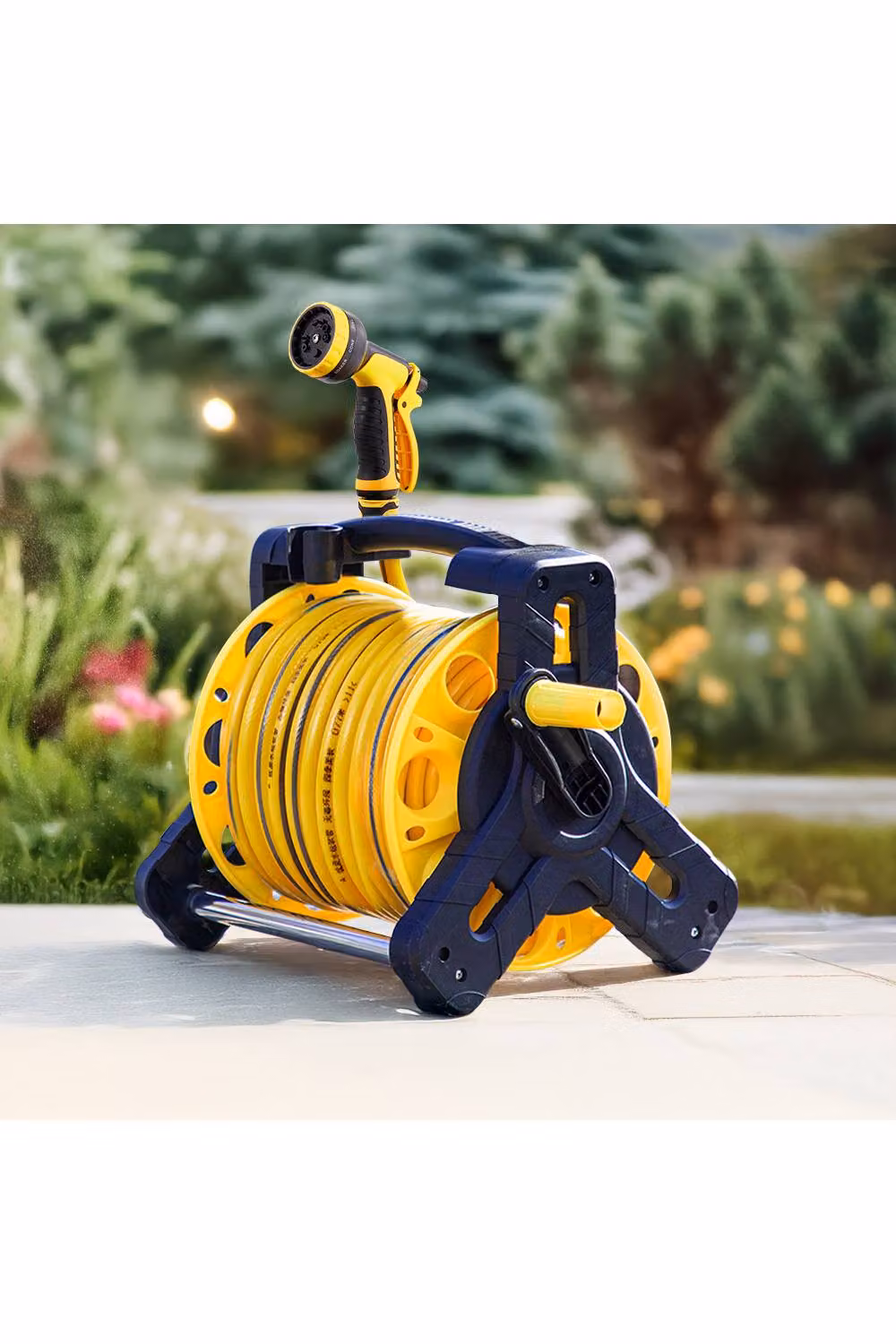 Garden Sanctuary Portable Watering Hose Reel Set, 35m, Yellow – 2