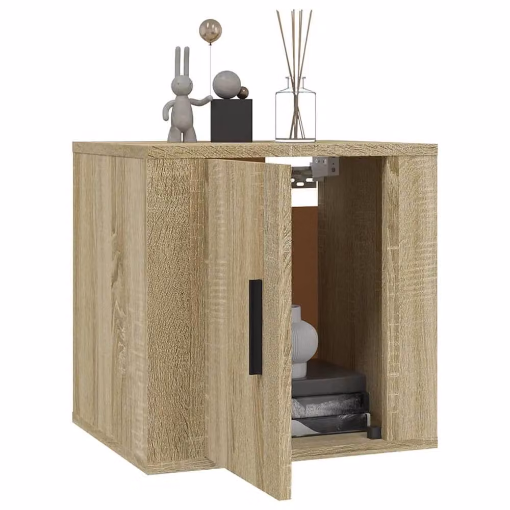 Berkfield Home Wall Mounted TV Cabinets, 2 Piece Set in Sonoma Oak Light Brown, W/D/H: 40 x 34.5 x 40 cm – 3
