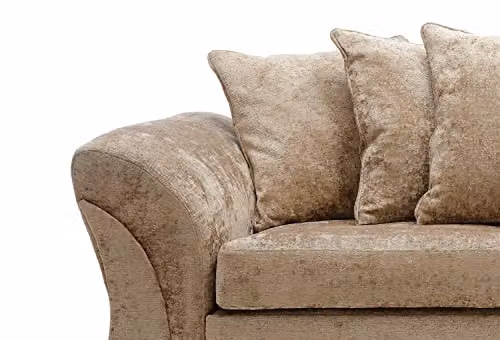 Abakus Direct Farrow 3 Seater Sofa in Brown Crushed Chenille Fabric – 5