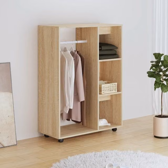 Berkfield Home Sonoma Oak Wardrobe in Brown, W/D/H: 80 x 40 x 110 cm