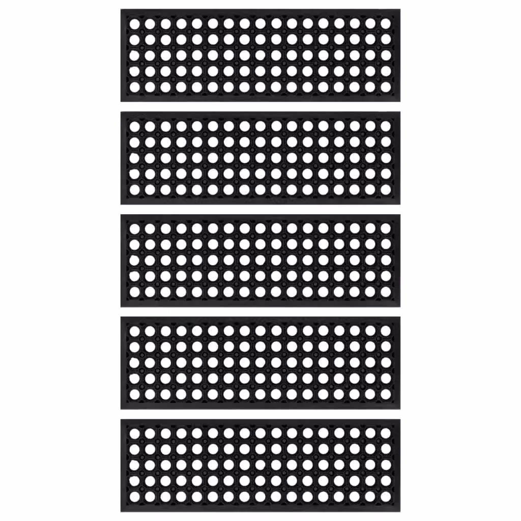 Berkfield Home Non-Slip Rubber Stair Treads, Black, 5 Pieces, W: 75 cm, D: 25 cm – 3