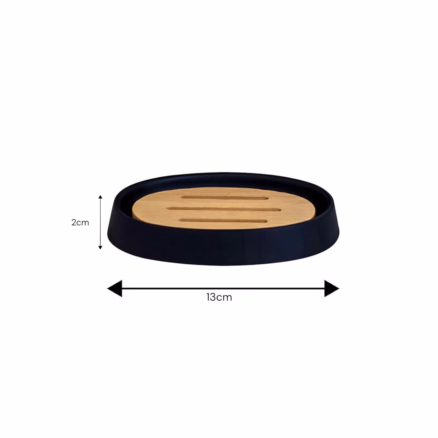 Showerdrape Sonata Black and Bamboo Resin Bathroom Accessory Set with Soap Dish and Toothbrush Holder – 2