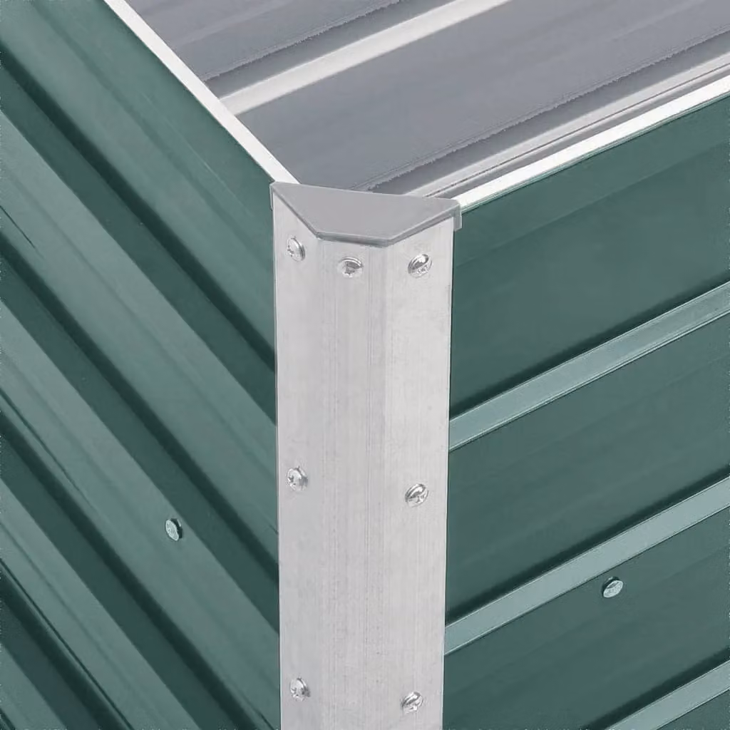 Berkfield Home Garden Galvanised Steel Raised Bed in Green, W: 240 cm, D: 40 cm, H: 45 cm – 4