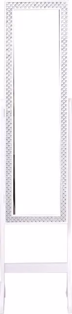 COSTWAY Freestanding White Jewellery Cabinet Armoire with Mirror and Internal Shelves