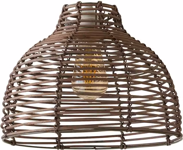 ValueLights Lobster Grey Rattan Wicker Dome Ceiling Pendant Light Shade, Diameter: 24 cm