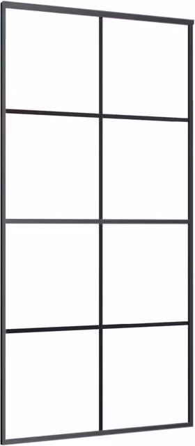 Berkfield Home Black Aluminium and Glass Sliding Door W: 102.5 cm, H: 205 cm – 1