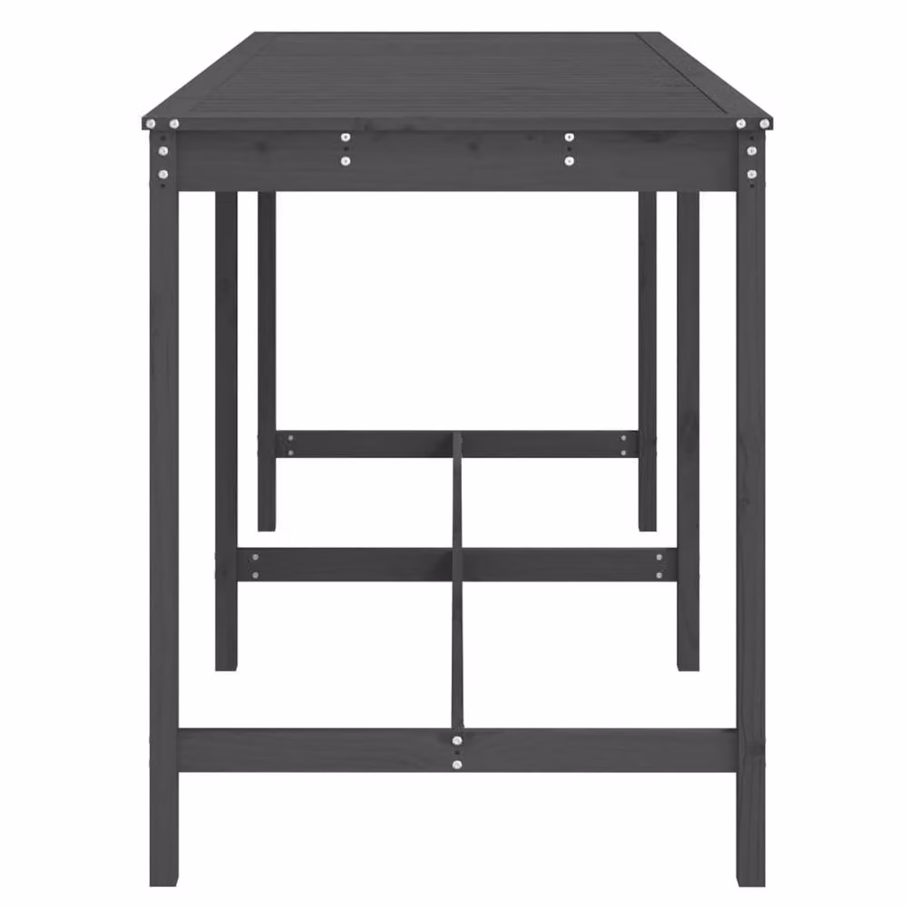 Berkfield Home Grey Rustic Solid Pine Garden Table W/D/H: 203.5 x 90 x 110 cm – 5
