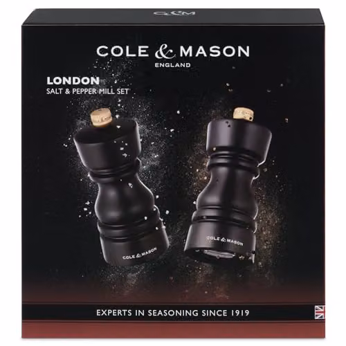 Cole & Mason Salt and Pepper Grinder Set in Brown Beech Wood, Height: 13 cm – 2