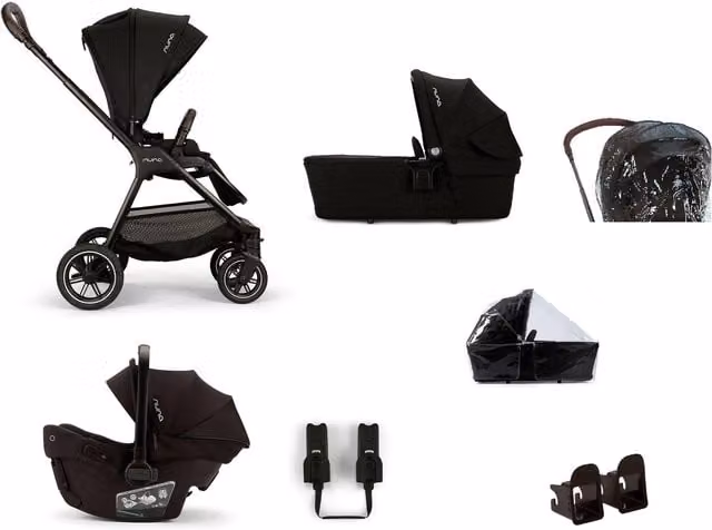 Nuna TRIV Next Urbn Pushchair 3-in-1 Bundle with PIPA Urbn Car Seat and LYTL Carrycot in Black