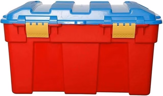 VOGREX 40 Litre Multicolour Plastic Storage Trunk Chest with Hinged Lid