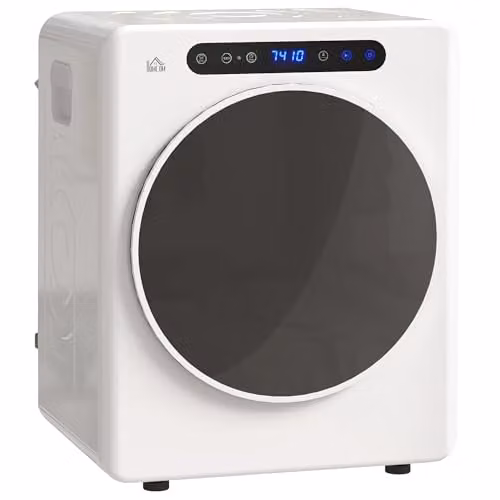 HOMCOM Vented Tumble Dryer, 5kg Wet Laundry/3kg Dry Capacity, 1000W, White – 1