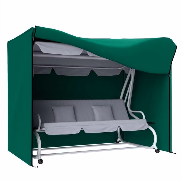 Outsunny Green Three-Seater Swing Chair Protective Cover, W: 220 cm, D: 125 cm, H: 120 cm – 1