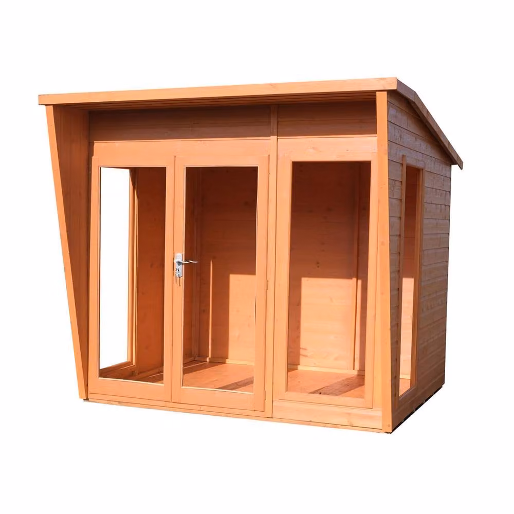 Shires Highclere Summerhouse with Double Doors and Three Windows, Light Brown – 2