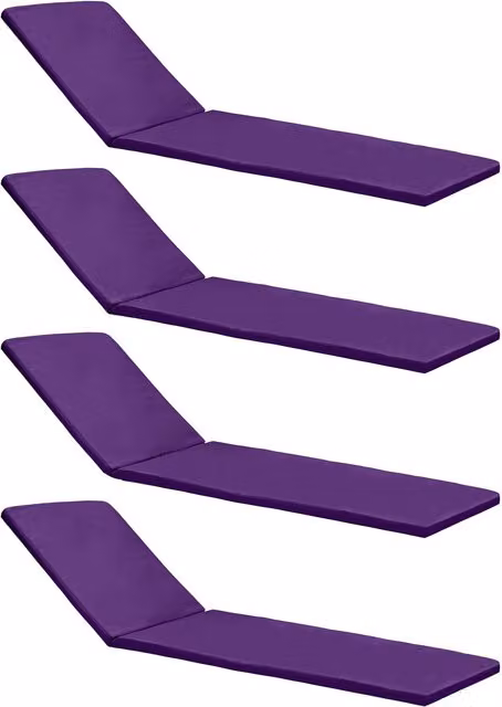 Gardenista Purple Rectangular Outdoor Sun Lounger Cushion and Water Repellent Seat Pad