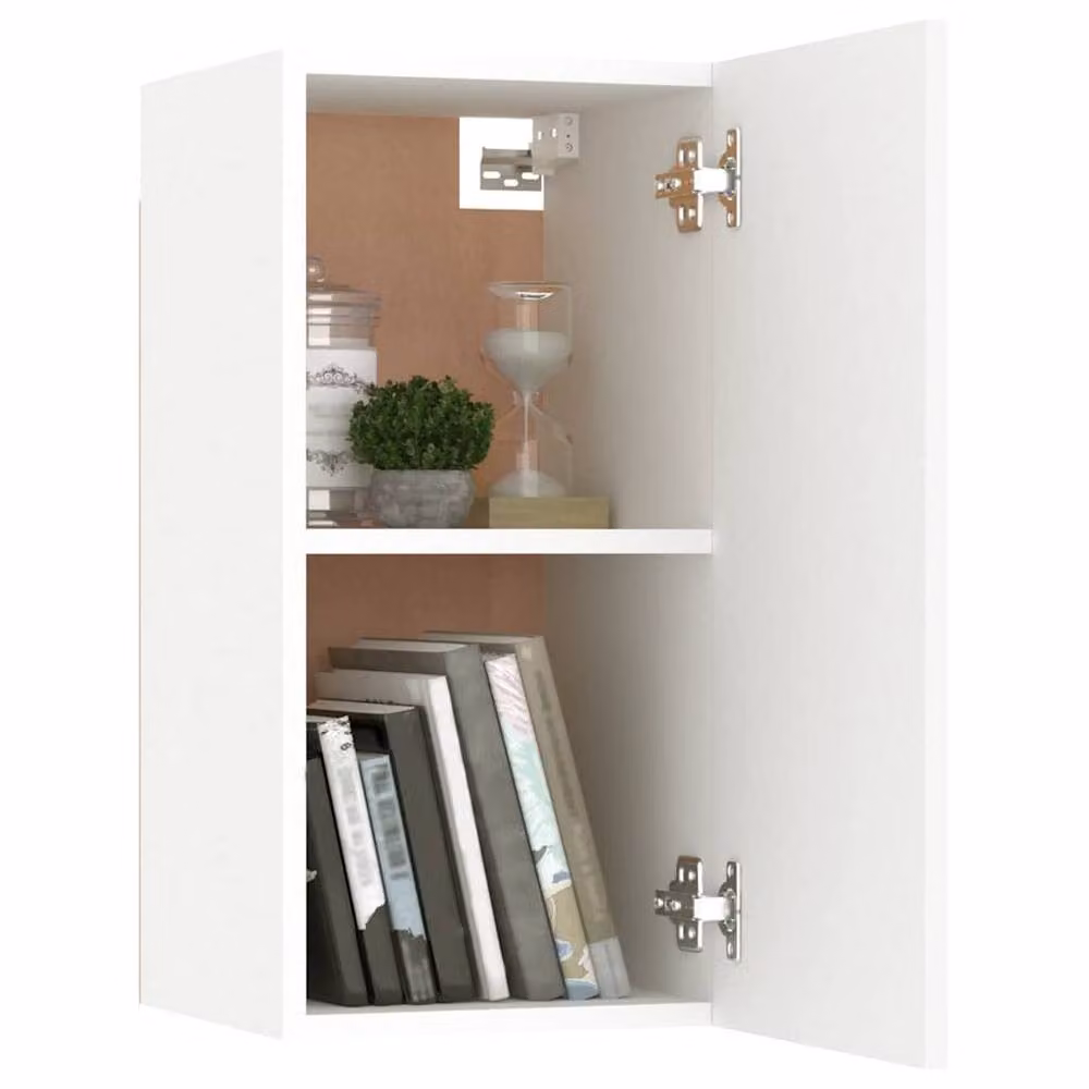 Berkfield Home White Minimalist TV Cabinet in Engineered Wood W/D/H: 30.5 x 30.0 x 60.0 cm – 5