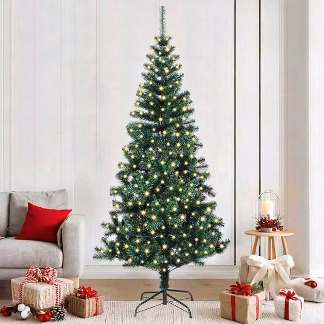 Berkfield Home Pre-lit Artificial Christmas Tree in Green, Height: 210 cm – 1