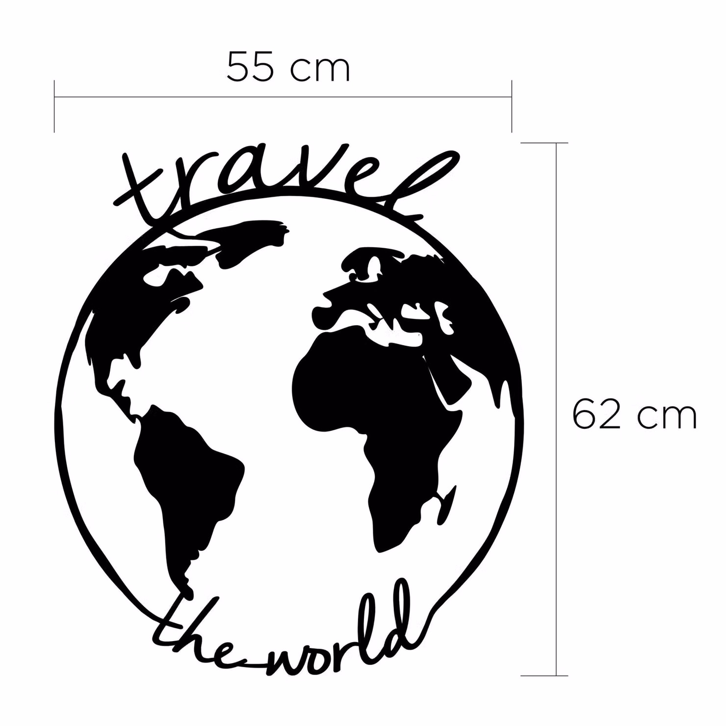 Decortie Travel the World Round Metal Wall Art in Black – 4