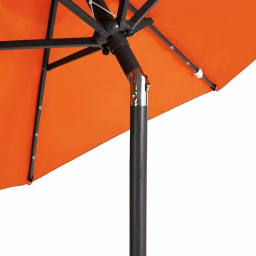 vidaXL Garden Parasol with LEDs and Steel Pole, Terracotta, W: 225 cm, D: 225 cm, H: 212 cm – 4