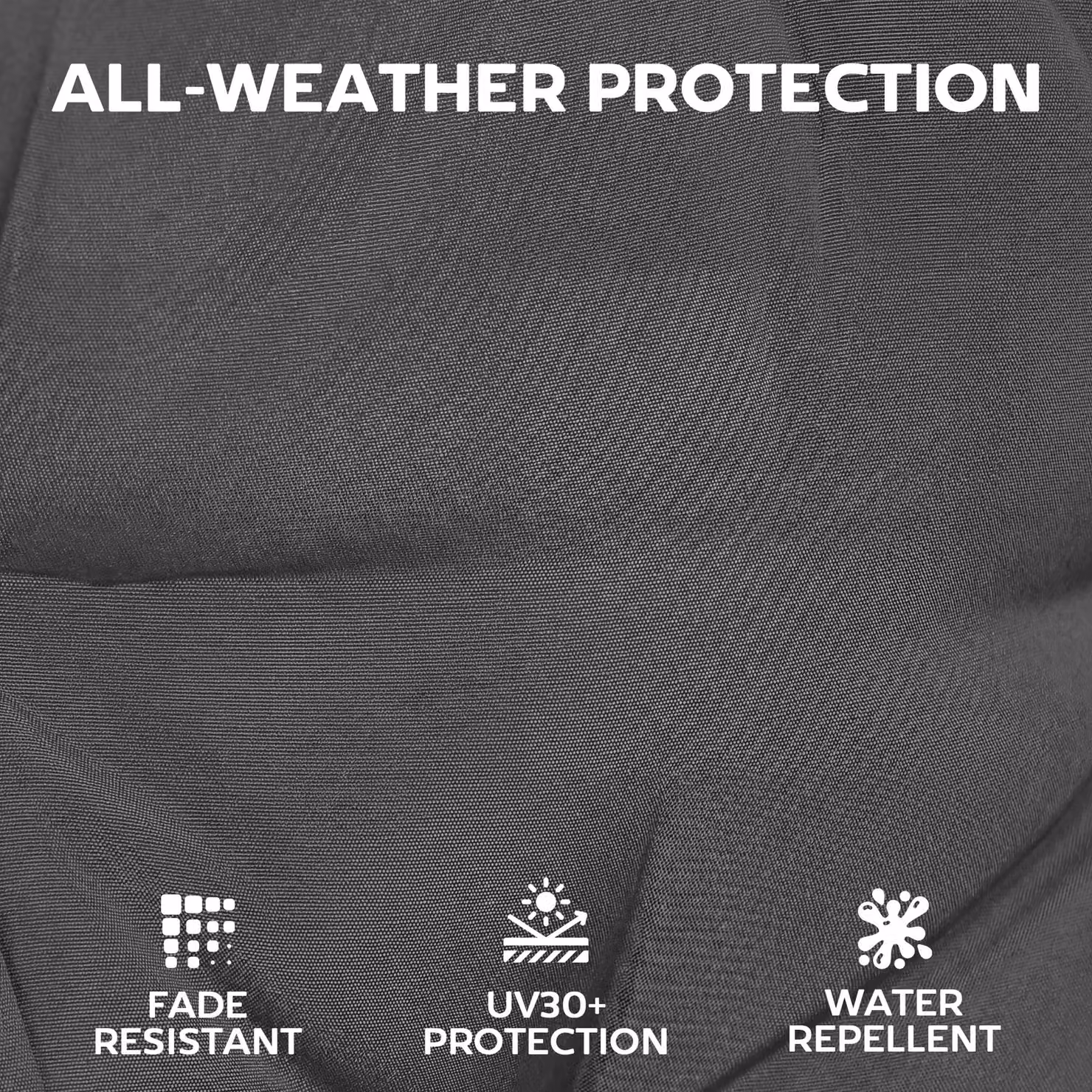 Outsunny Set of 4 Waterproof and UV-Resistant Patio Chair Cushions in Grey, W: 112 cm, D: 53 cm – 5