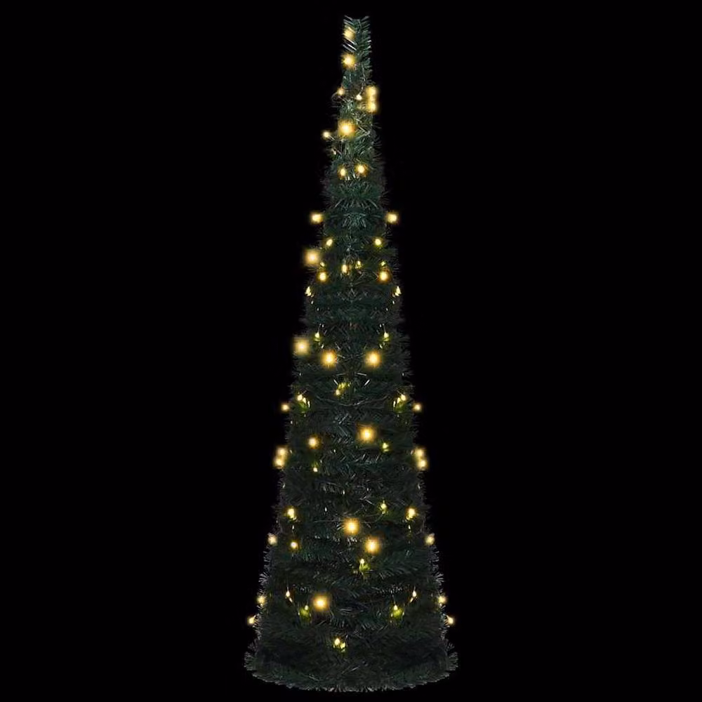 Berkfield Home Pop-up String Pre-lit Artificial Christmas Tree, Green, Height: 150 cm – 2