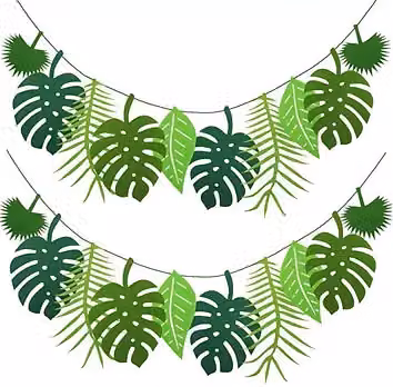 Leaper Style 3 Green Felt Leaf Garland Party Decoration – 2