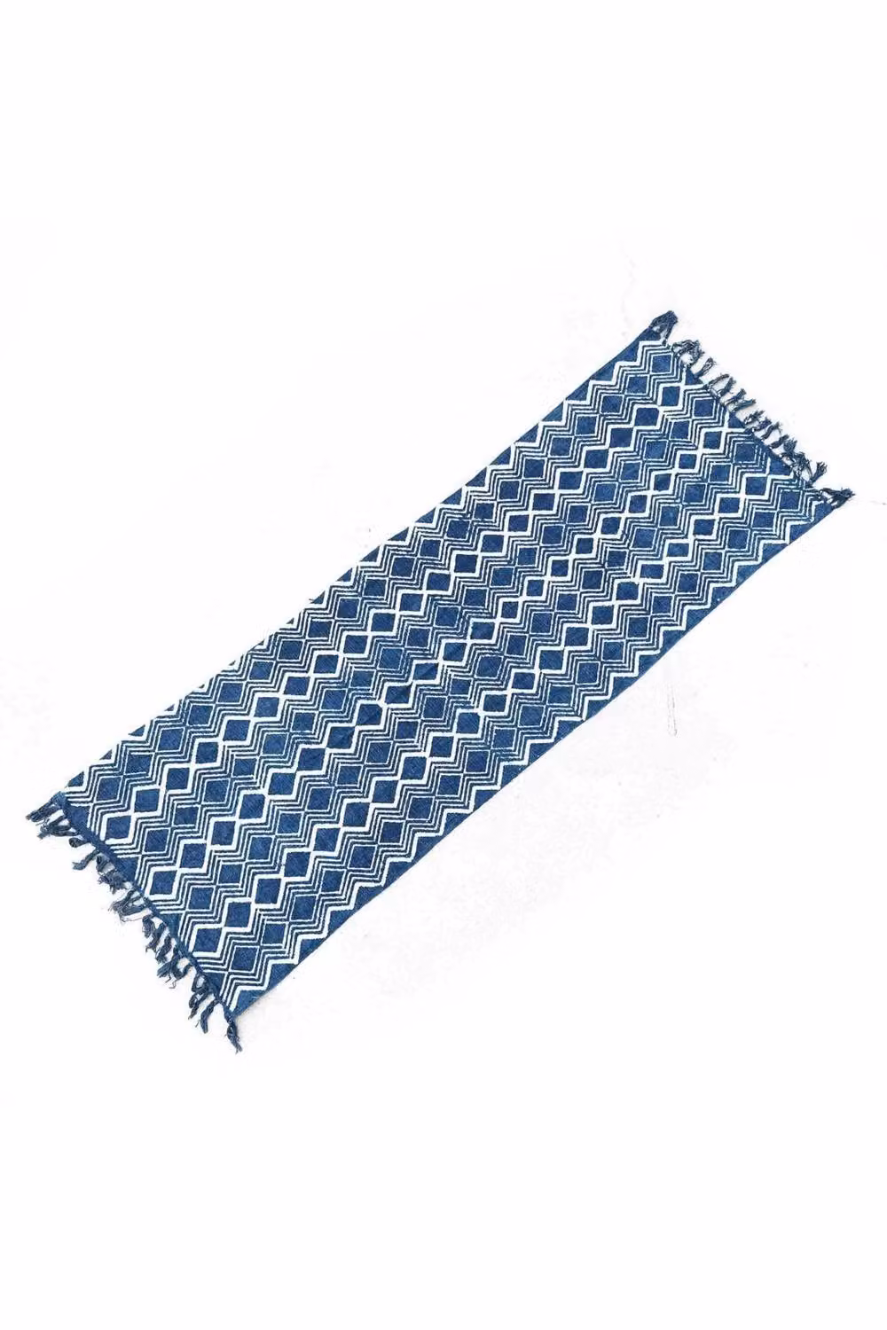 KDMD Handmade Woven Indigo Table Runner in Blue, W/D: 170 x 60 cm – 2