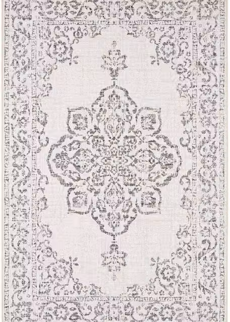 THE RUGS Tilos Vintage Oriental Indoor Outdoor Polypropylene Rug in Beige, W: 240 cm, D: 340 cm
