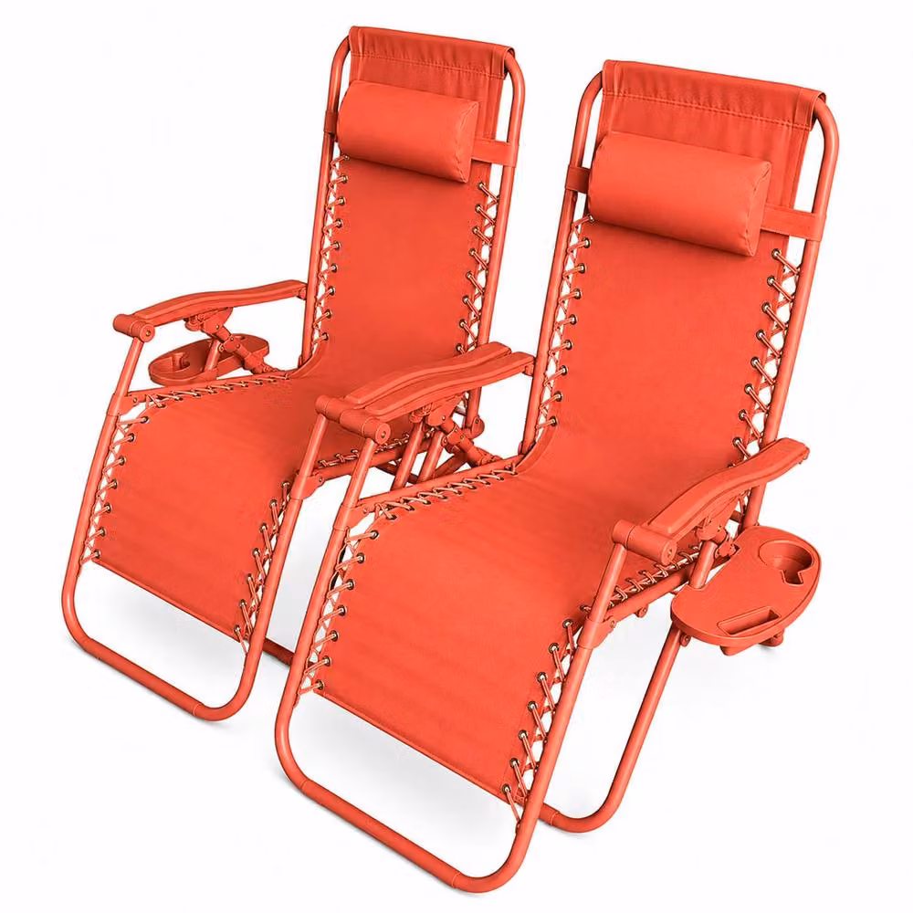 Neo Zero Gravity Recliner Garden Sun Loungers in Coral – 6