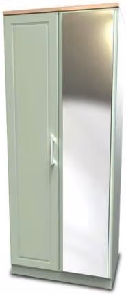 Welcome Kent Modern 2 Door Mirrored Double Wardrobe with Hinged Doors