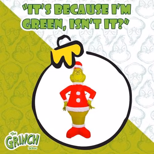 VFM e-Store Grinch Christmas Inflatable Outdoor Decoration, Green, H 120 cm x W 60 cm x D 60 cm – 4
