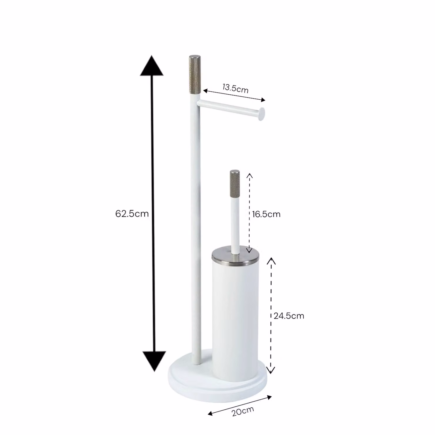 Showerdrape Chester White Toilet Roll Holder and Toilet Brush Combination Set – 2