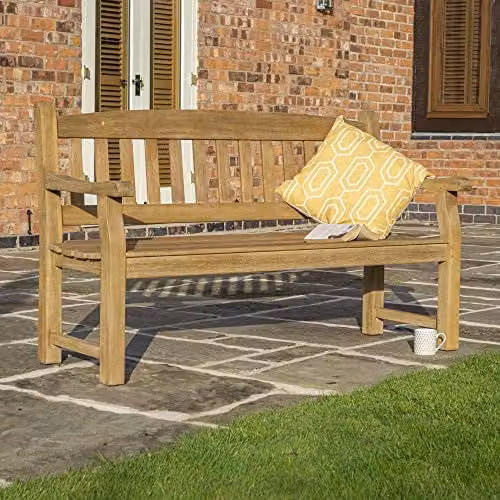 Rowlinsons Tuscan 1.5m Garden Bench in Brown, W: 61 cm, D: 61 cm, H: 90 cm