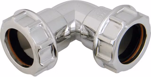 FloPlast Chrome Style 90 Degree Waste Bend, 32mm