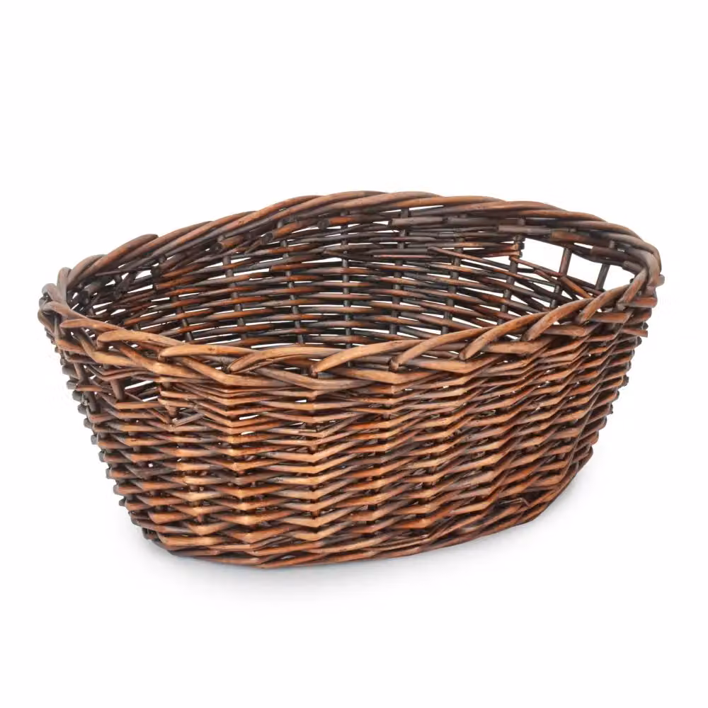Red Hamper Large Broad Oval Wicker Serving Tray in Brown – 2