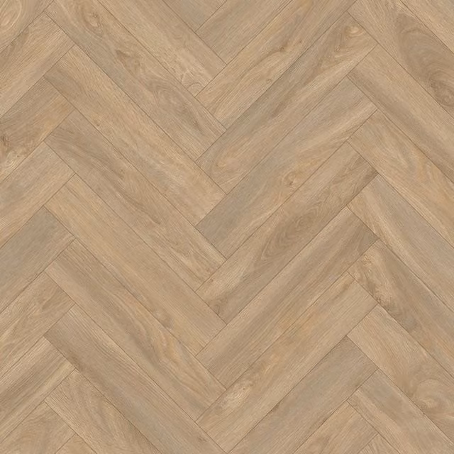 Vinyl Flooring UK Brown Herringbone Wood Effect Vinyl Flooring, W: 200 cm, D: 600 cm