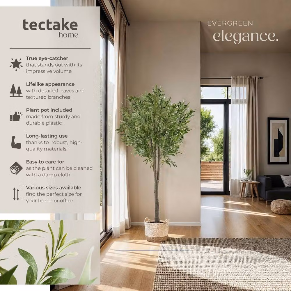 tectake Artificial Olive Tree in Green, Height: 150 cm – 2