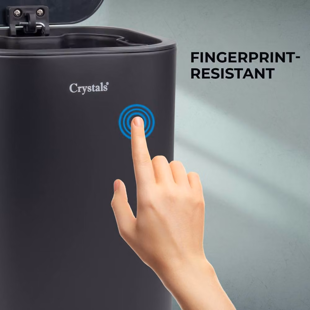 Crystals Black 3L Soft-Close Stainless Steel Pedal Bin with Removable Inner Bucket – 8