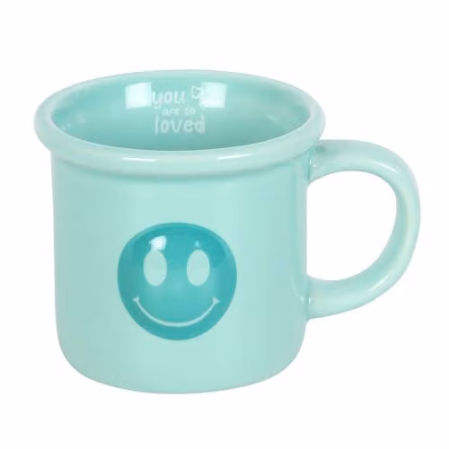 KDMD You Are So Loved Happy Face Mug in Blue, 400ml