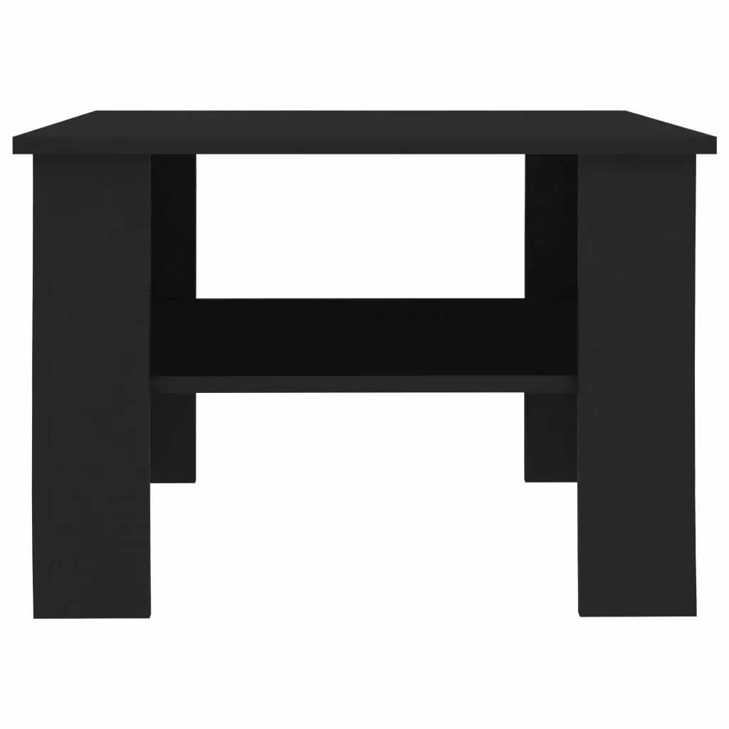 Berkfield Home Modern Black Square Coffee Table in Engineered Wood W/D/H: 60 x 60 x 42 cm – 3