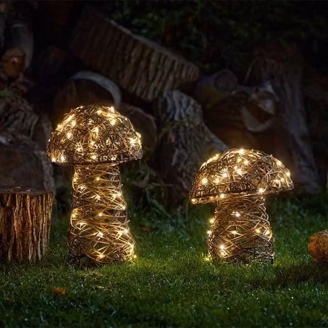 InLit LED Mushroom Garden or Home Light, Brown, Height: 21 cm